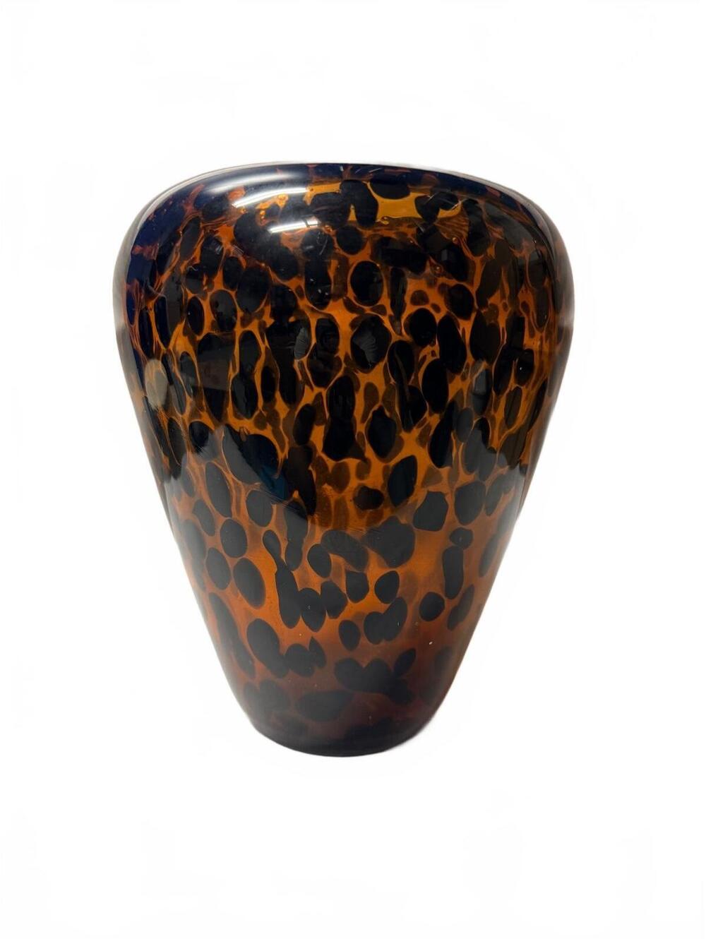Vintage Signed Ralph Lauren Home “Safari Tortoise” Hand-Blown Art Glass Vase